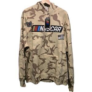 NASCAR OFFICIAL EMBROIDERED CAMO HOODIE SWEATSHIRT MENS SZ SMALL 🔥 NWT TIKTOK